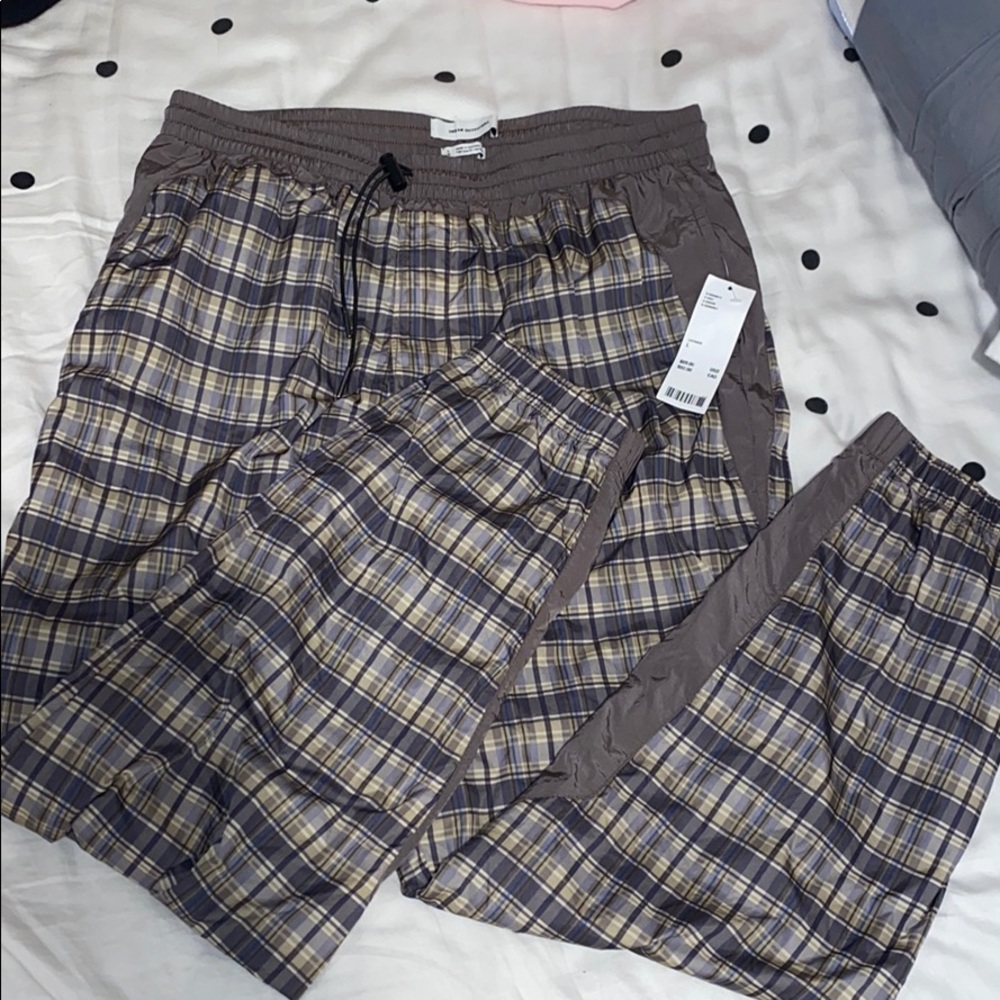 Nylon Urban Outfitters plaid joggers